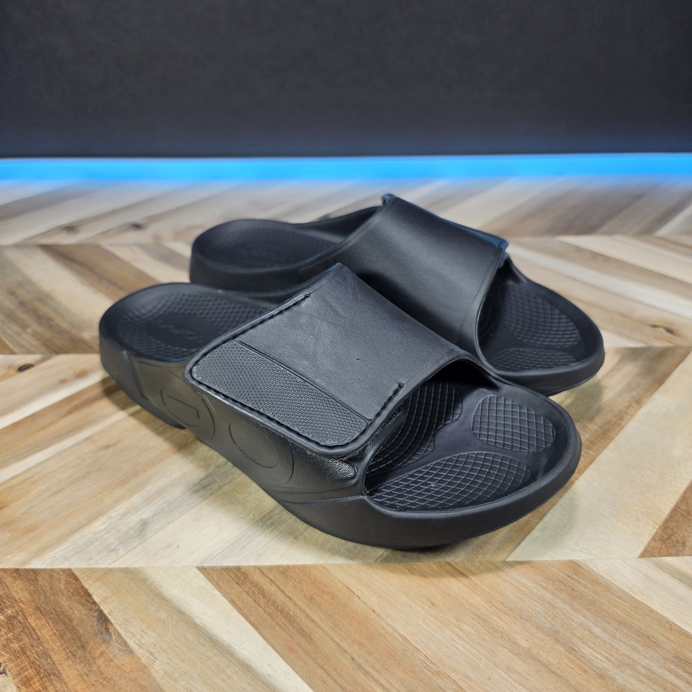 OOFOS OOahh Black Recovery Slide Women's 10 Men's 8 EU41 Sandals Comfort Shoes